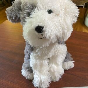 FAO Schwarz Fluffy Dog Toy - White and Gray